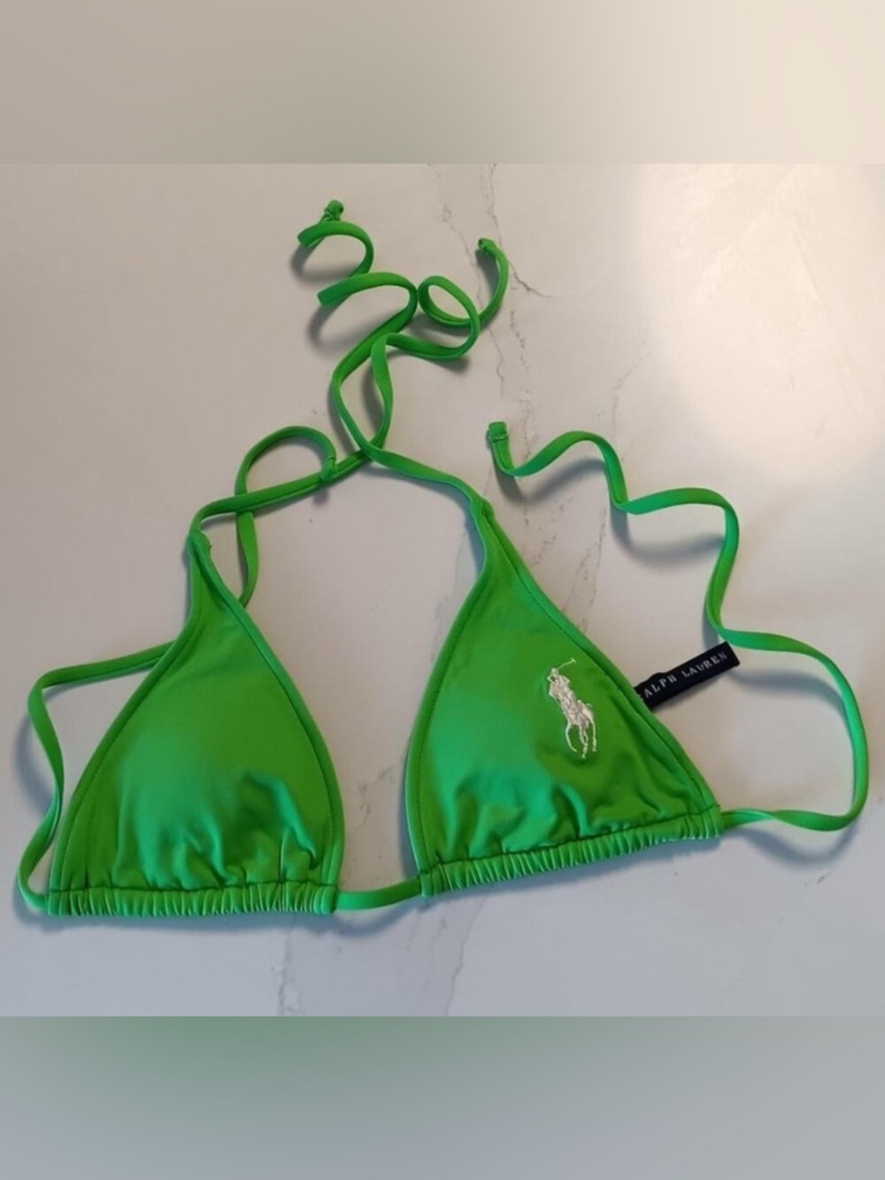 Ralph Lauren Bright Green Triangle Swim Top
